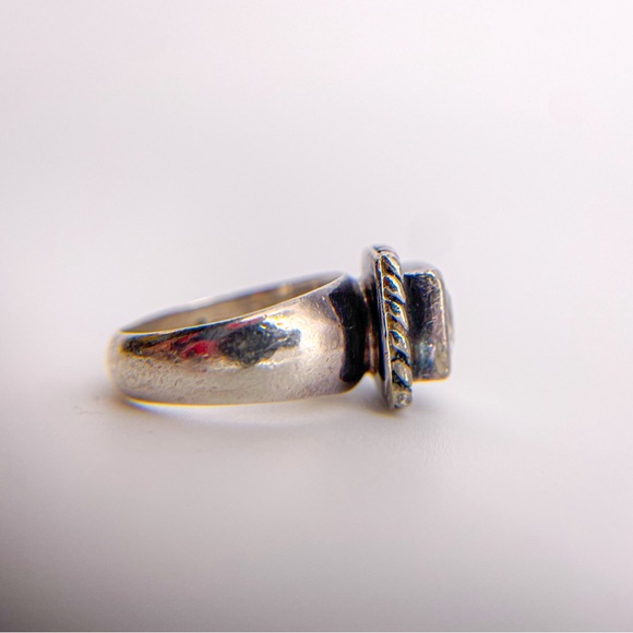 Silpada Sterling 925 Silver Elizabeth CZ Braided Rope Frame Ring. Size 6. - Picture 9 of 11